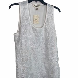 NWT Studio West Apparel White Lace Tank